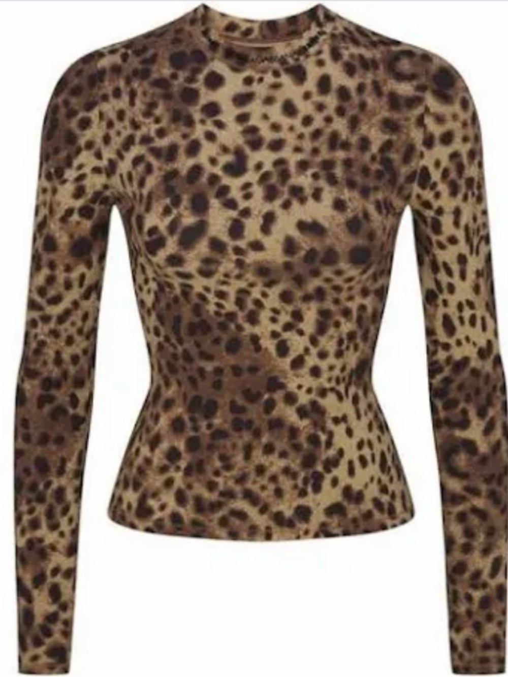 SKIMS x Dolce & Gabbana Leopard Print Long Sleeve Top
